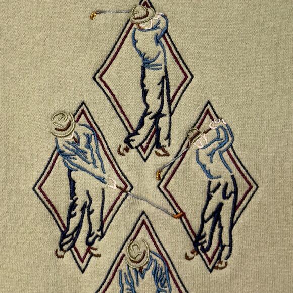 GOLF Grandpa Vintage Tan Embroidered Crew Sweatshirt Size XL Extra Large - Picture 3 of 4